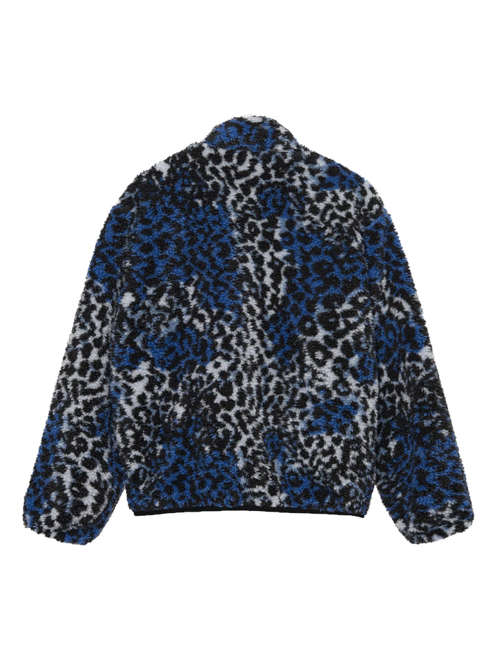 Stussy Reversible Sherpa Jacket - Blue Leopard