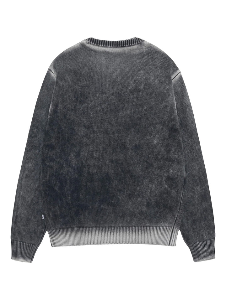 Stussy Faded Cotton Crewneck - Black