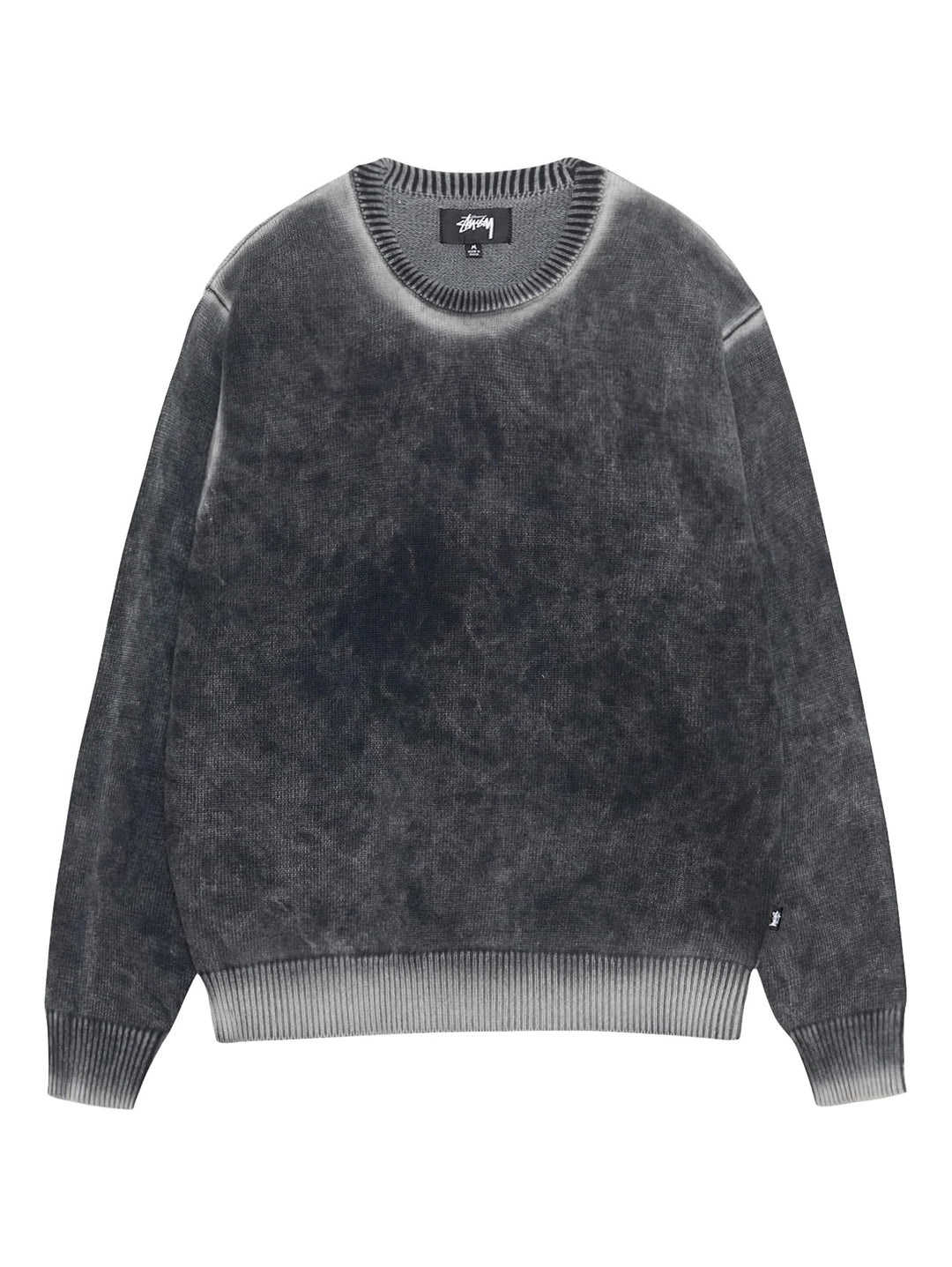 Stussy Faded Cotton Crewneck - Black