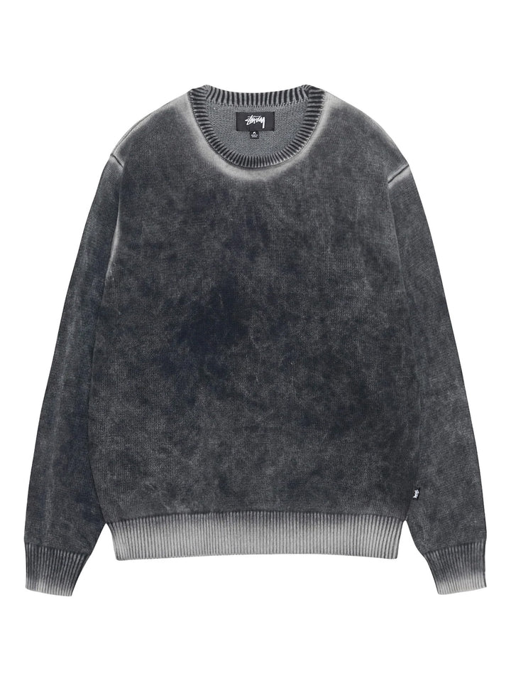 Stussy Faded Cotton Crewneck - Black