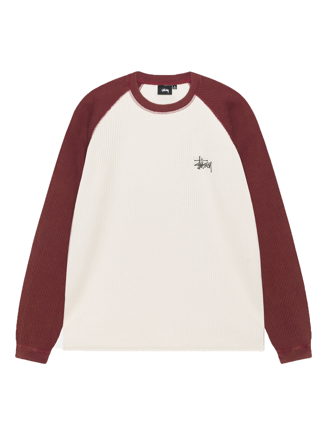 stussy RAGLAN THERMAL 2 TONE Mサイズ Stussy Thermal 2 Tone Raglan Shirt White Men's - SS25 - US