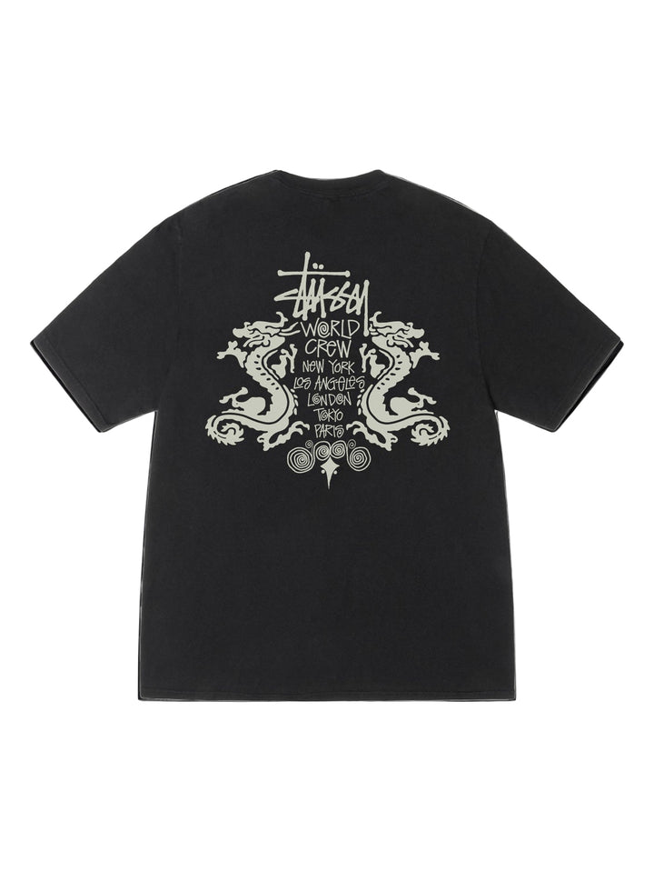 Stussy Double Dragon Pig. Dyed Tee - Black