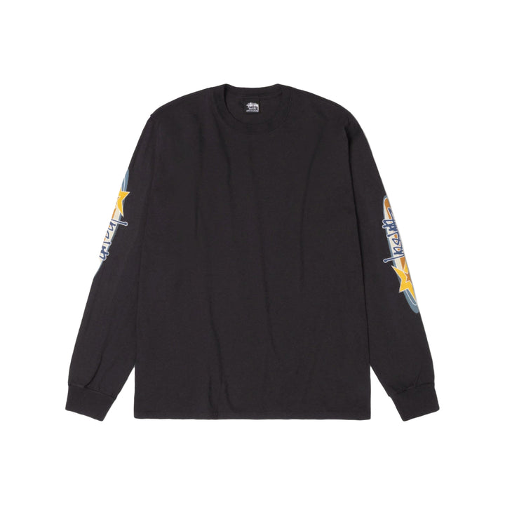 Stussy Two Star Pigment Dyed LS Tee - Faded Black
