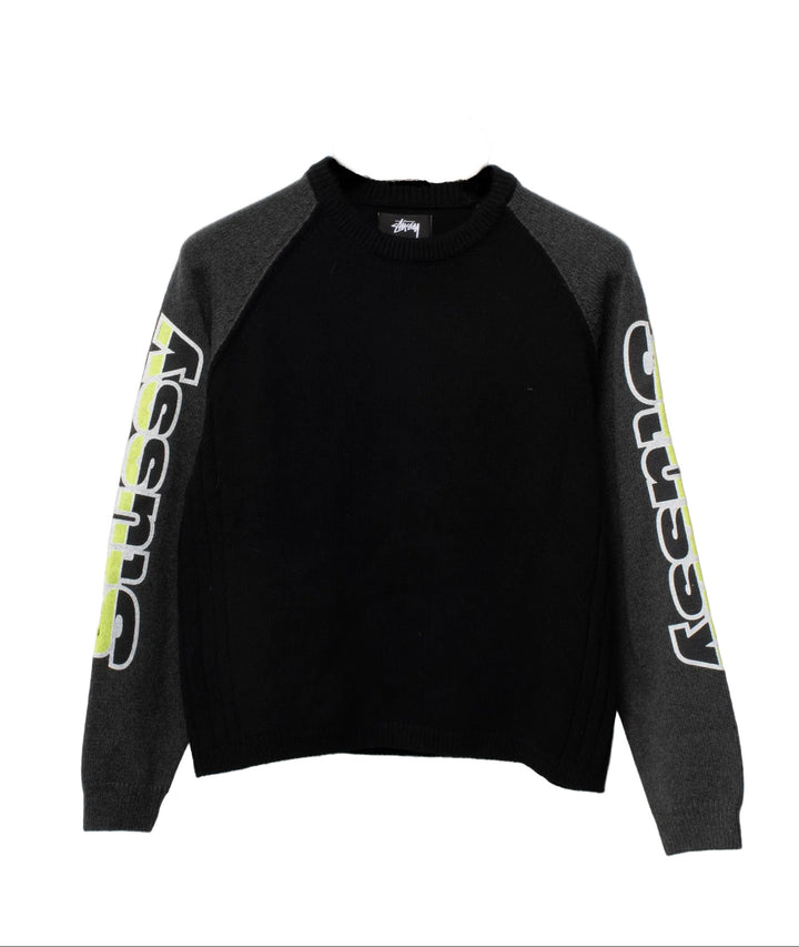 Stussy Two Tone Raglan Sweater - Black