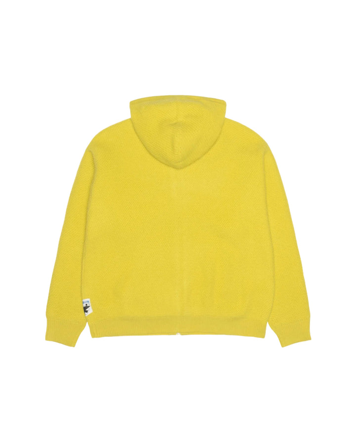 Stussy Textured Zip Hooded Sweater - Yellow