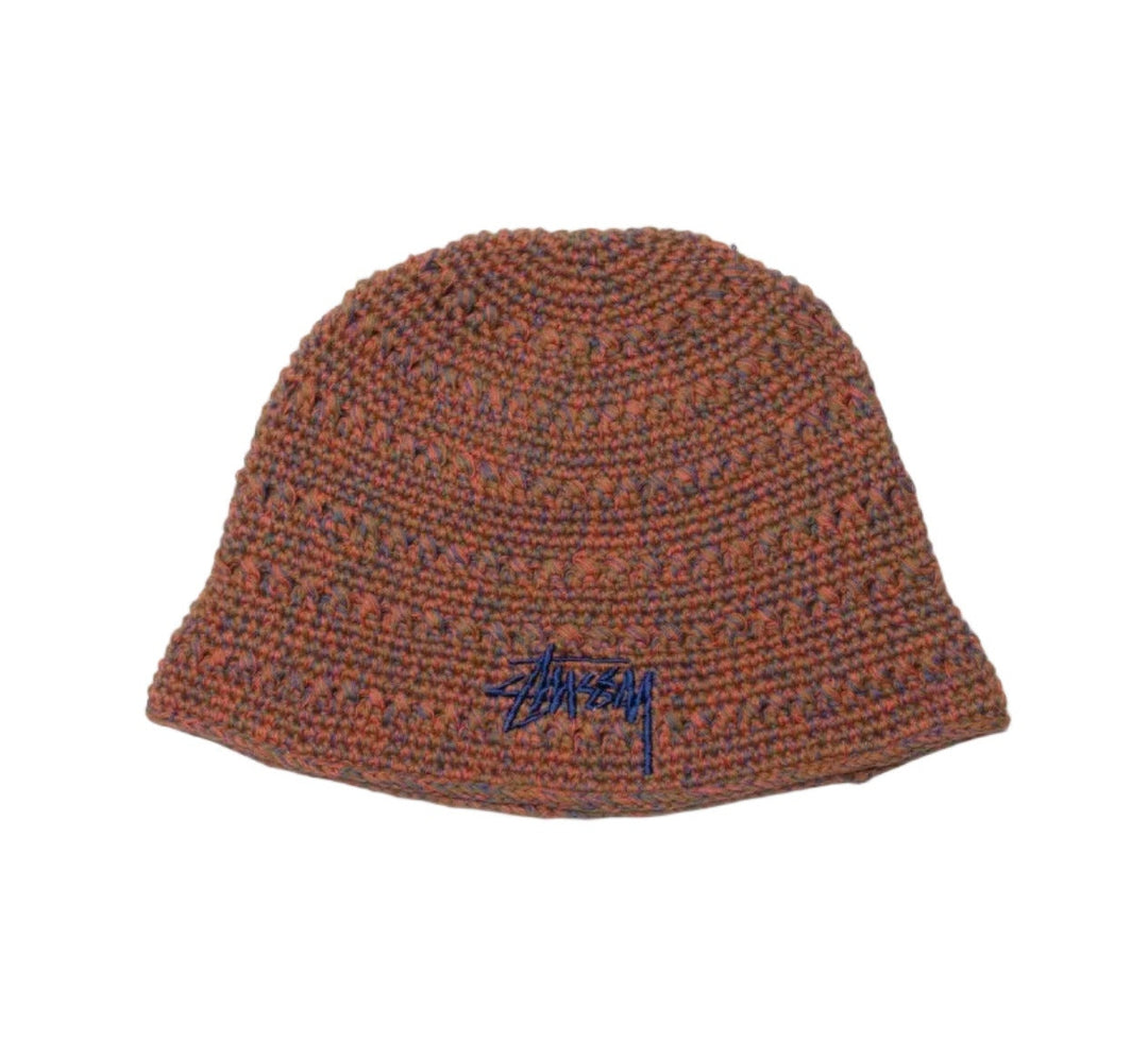 Stussy Hemp Stock Knit Bucket Hat - Multi Brown