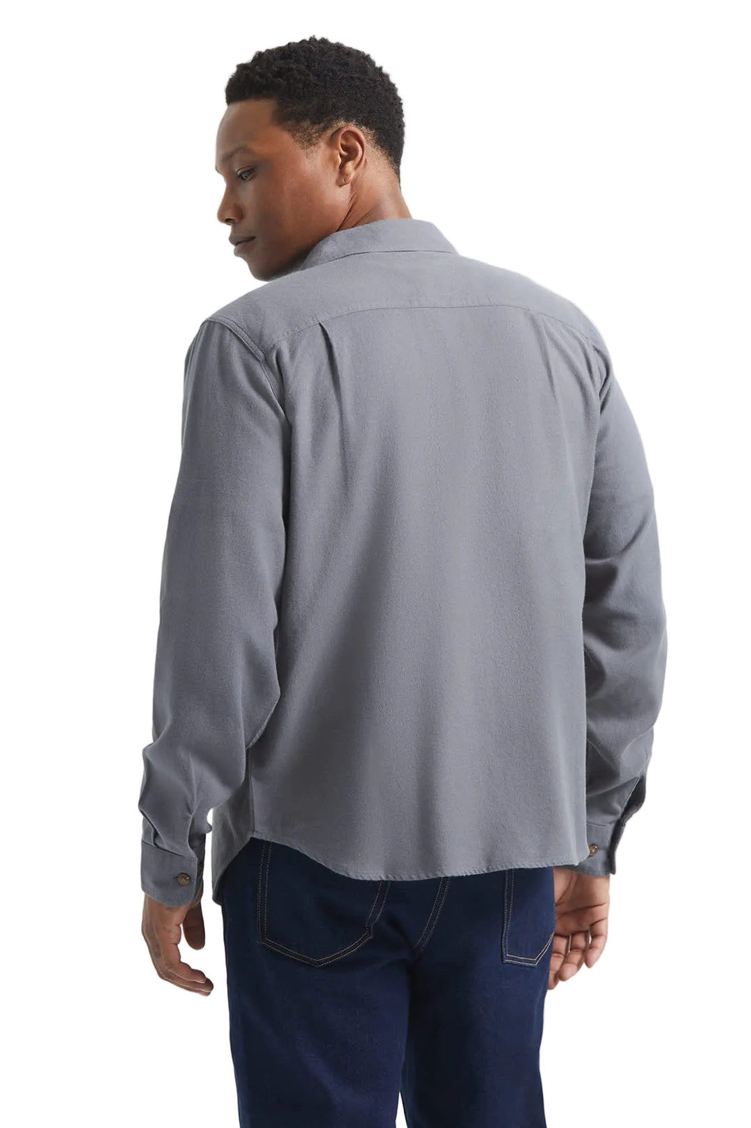 Brixton Bowery Lightweight Ultra Soft L/S Flannel - Future Grey