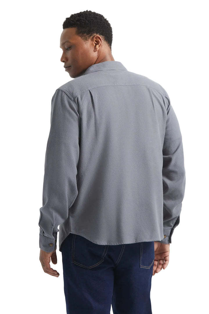 Brixton Bowery Lightweight Ultra Soft L/S Flannel - Future Grey