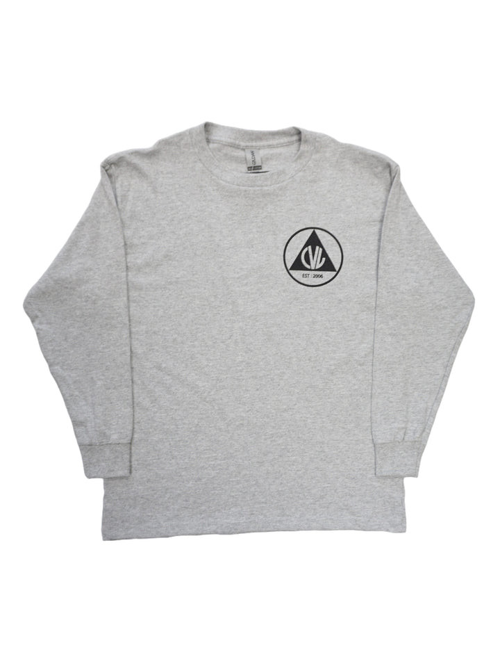 Civil Defense Youth Longsleeve Tee - Sport Grey / Black